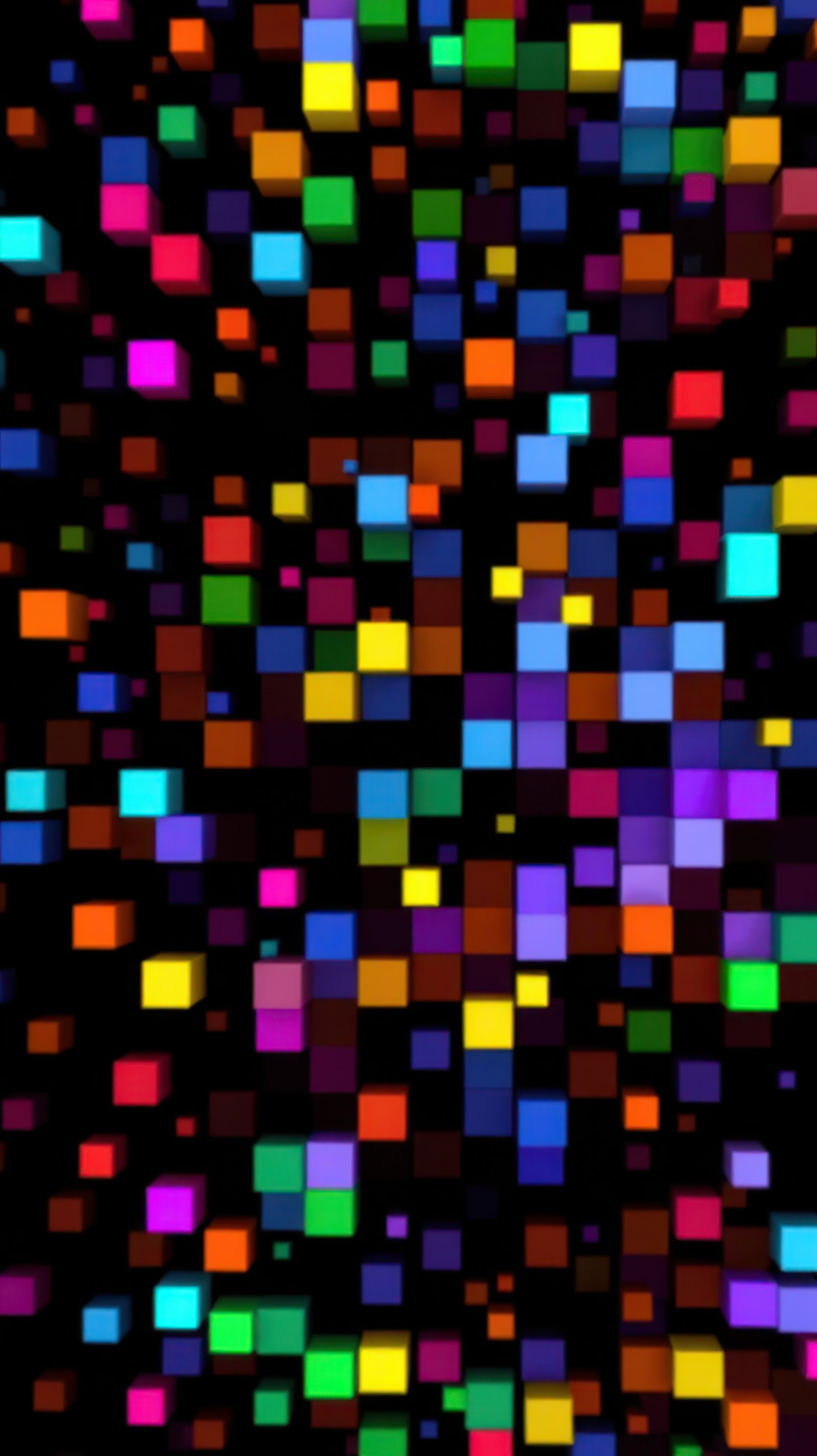 Colorful abstract pattern with vibrant squares creating a dynamic visual experience against a dark background